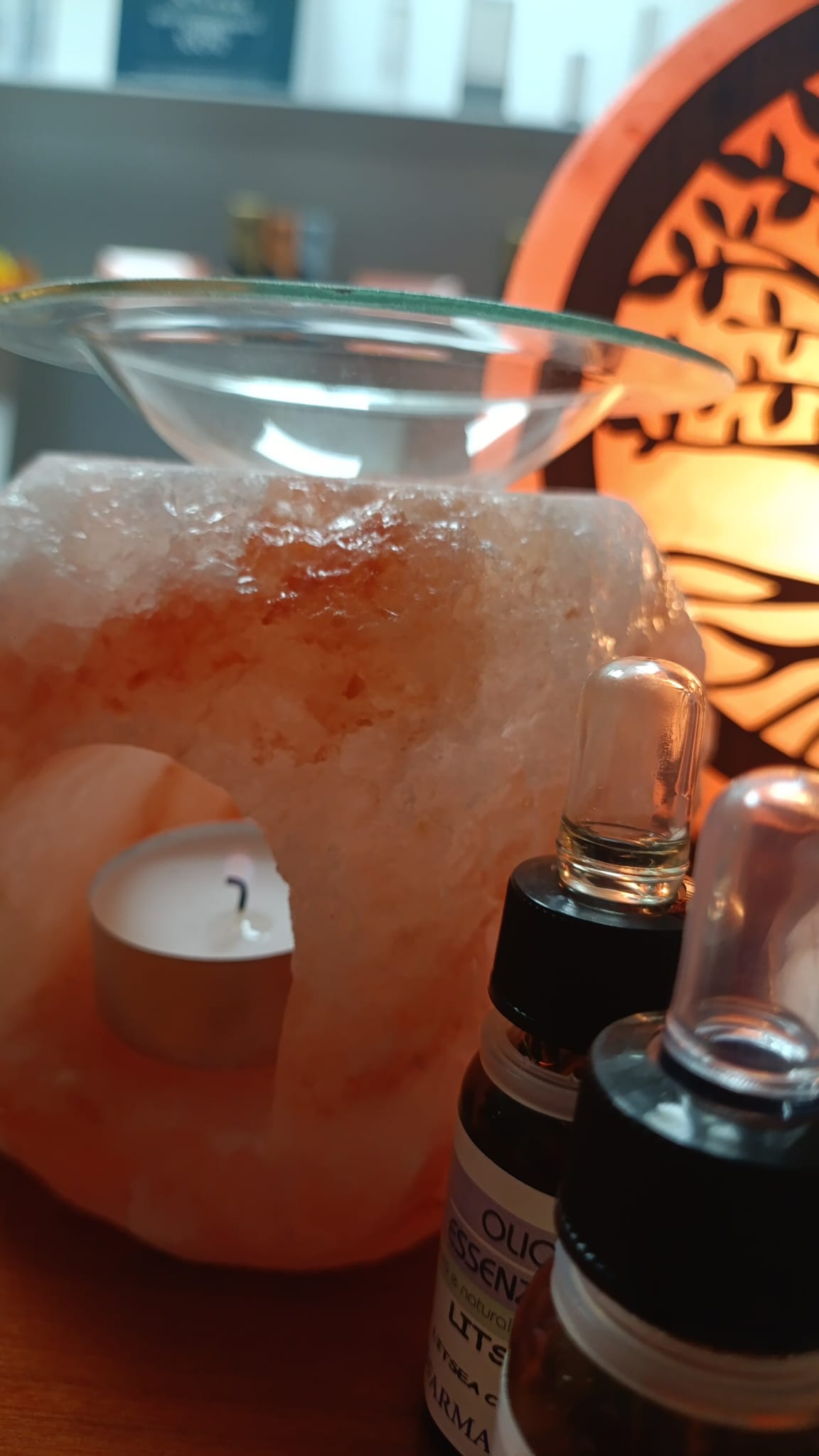 Brucia essenza in Sale Rosa con vetro cm h10X10 con scatola