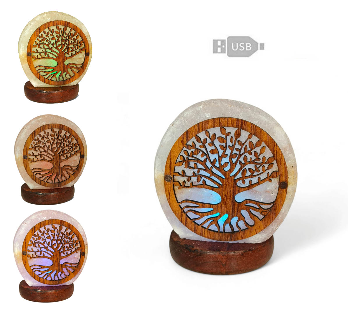 Lampade di sale USB albero della vita cm 8×8