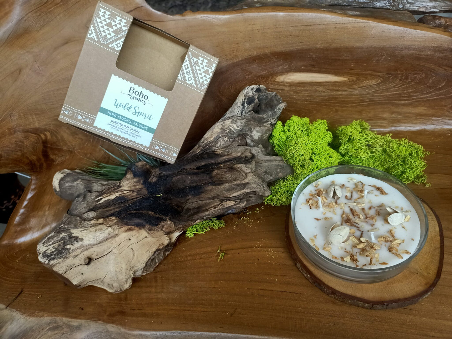 Candela cera di soia boho collection WILD SPIRIT Gelsomino/caprifoglio 200 gr.