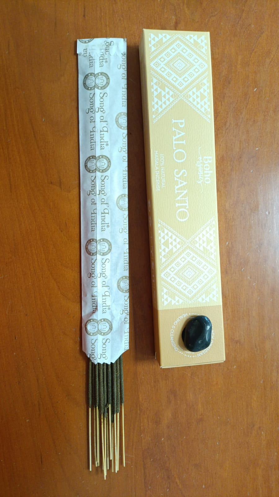 Incensi naturali palo santo con pietra ossidiana nera