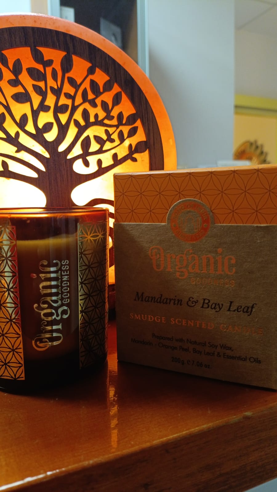 Candela Organic Goodness in cera di soia e frammenti di Rosa & Geranio gr 200