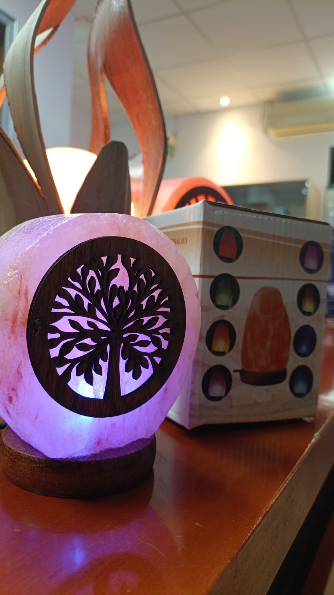 Lampade di sale USB albero della vita cm 8×8