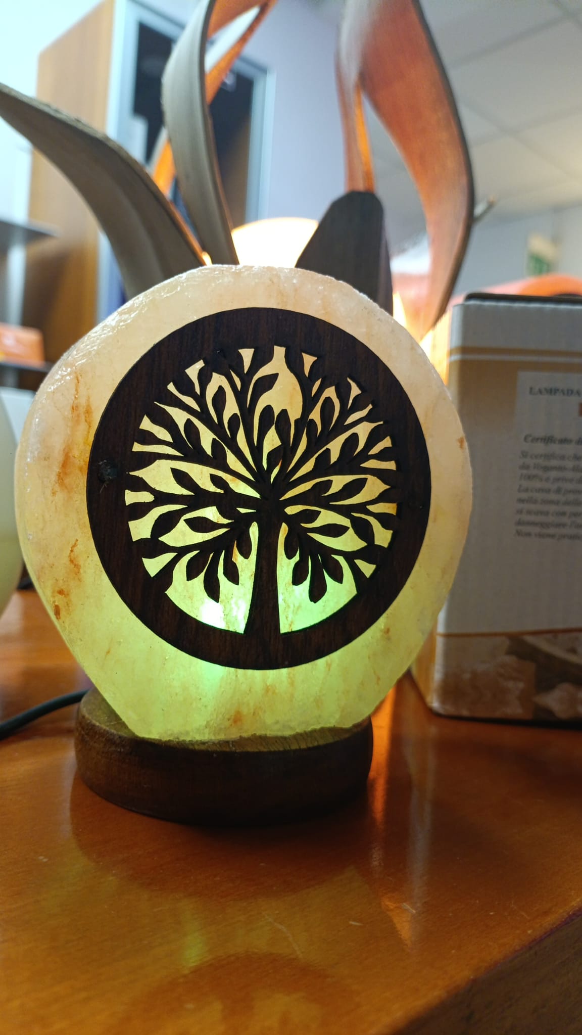 Lampade di sale USB albero della vita cm 8×8