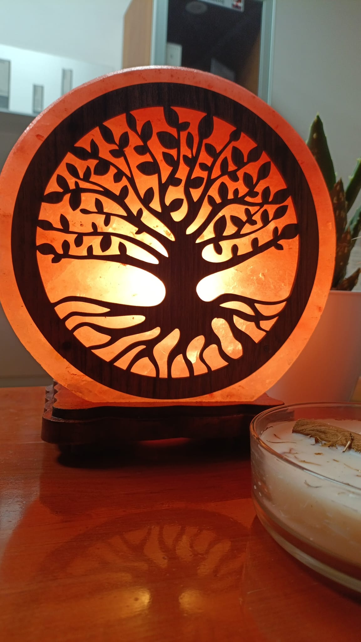 Lampade di sale 3D albero della vita cm h18