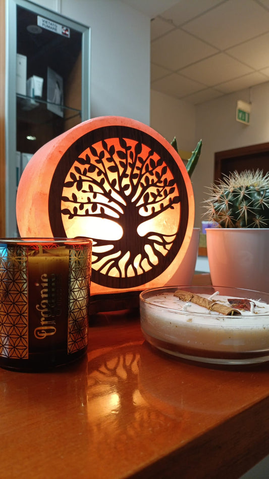 Lampade di sale 3D albero della vita cm h18