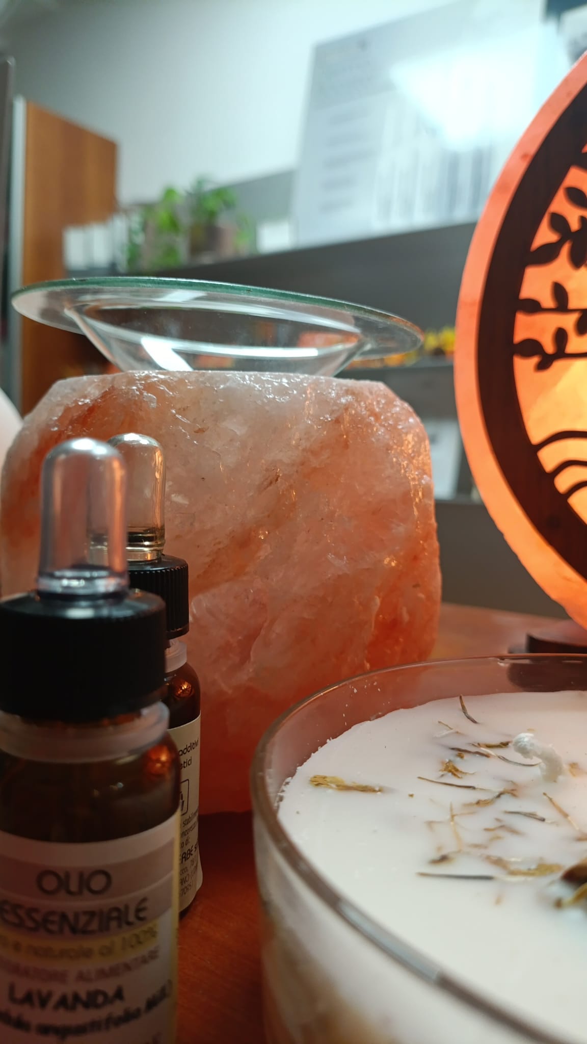 Brucia essenza in Sale Rosa con vetro cm h10X10 con scatola