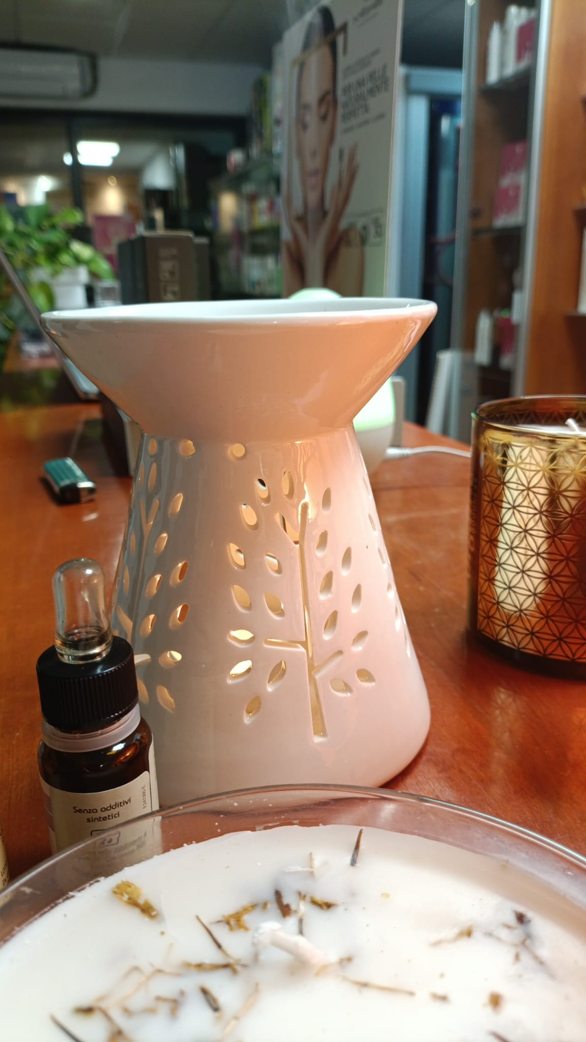 Brucia essenze foglie in ceramica cm 13x11x11