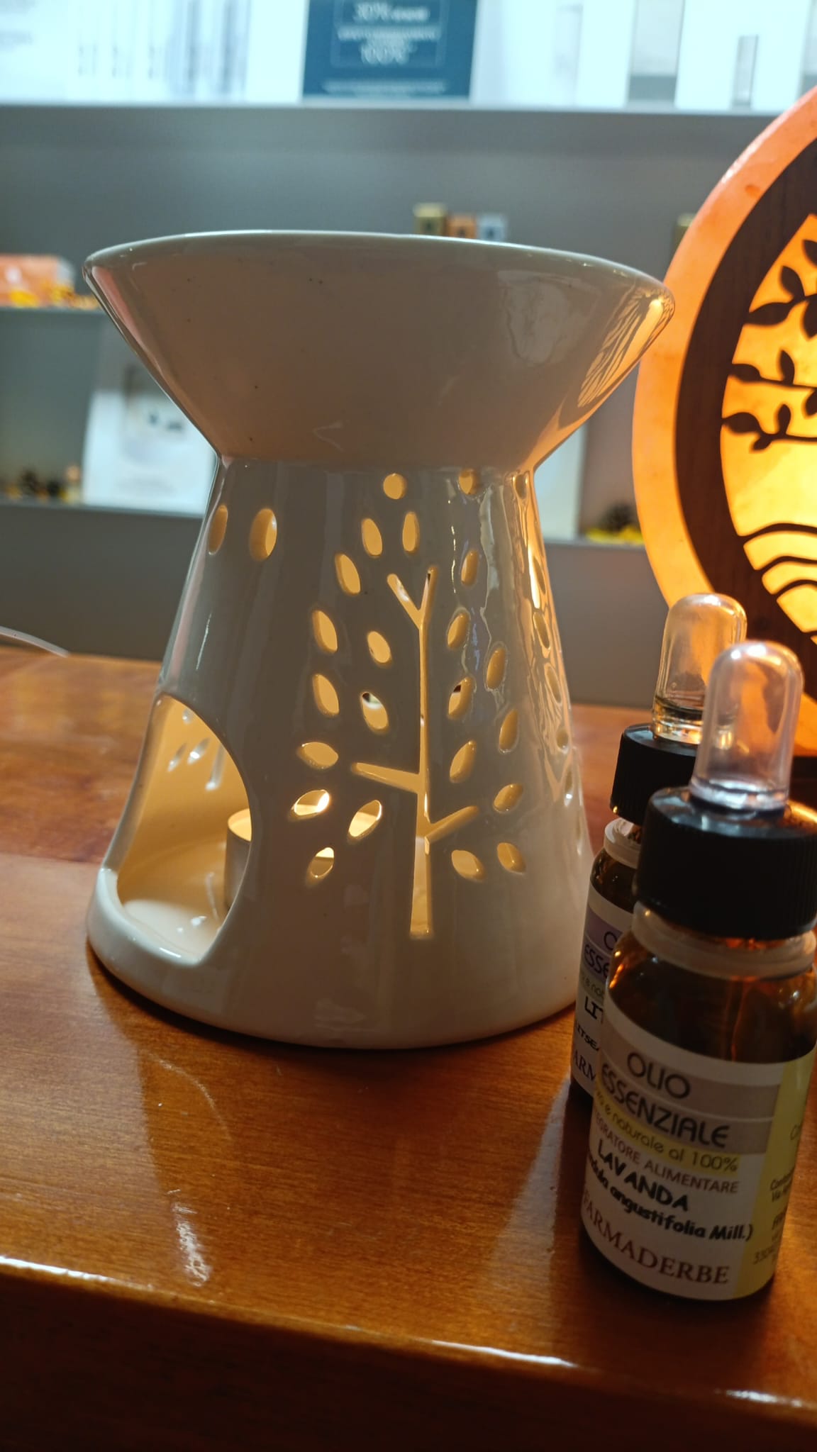 Brucia essenze foglie in ceramica cm 13x11x11