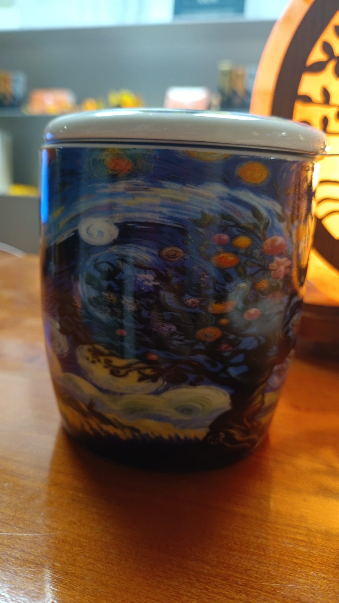 Tazza Mug in ceramica con Infusore e Coperchio fiori ML 380