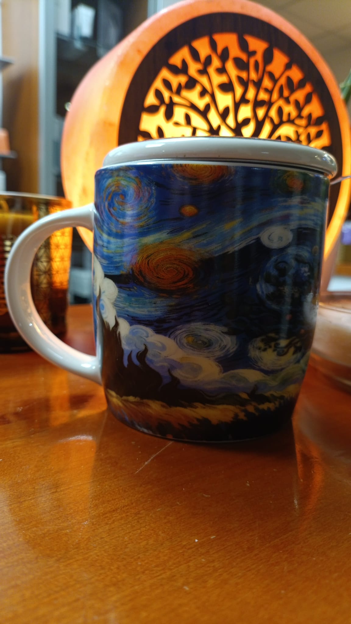 Tazza Mug in ceramica con Infusore e Coperchio fiori ML 380