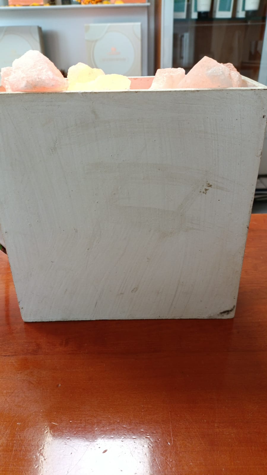 BRACIERE DI SALE FIORE DI LOTO E FIORE DELLA VITA DECAPATO CM H20X20X8 C** Cod. SAL118