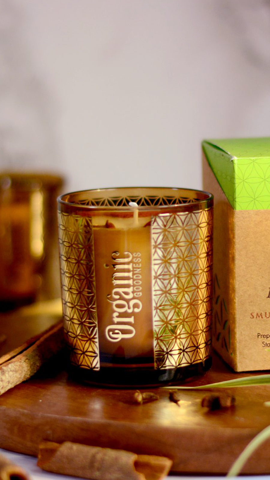 Candela Organic Goodness in cera di soia e frammenti di Lemongrass & Spezie gr 200