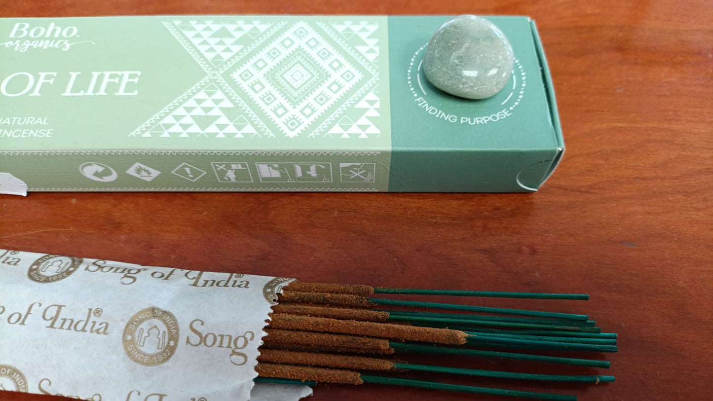 Incensi naturali tree of life con pietra Giada verde